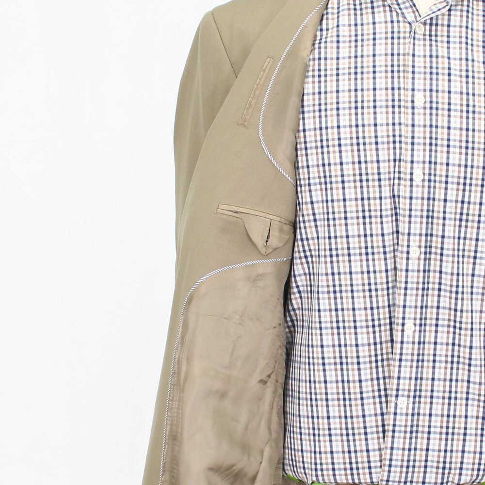 Lands' End 46R Beige Blazer Sport Coat Jacket 2-Button Solid Y324 - Picture 9 of 11